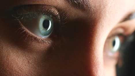 Portrait-of-woman-thinking,-eyes-and-vision