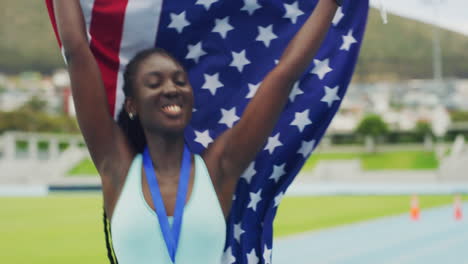 Atleta-Afroamericano-Orgulloso-Y-Patriótico