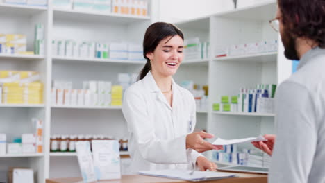 Patient-brings-a-prescription-to-a-pharmacist