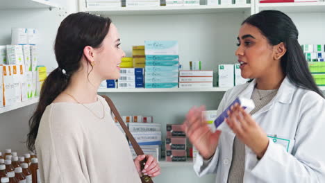 Helpful-pharmacist-explaining-medication-to