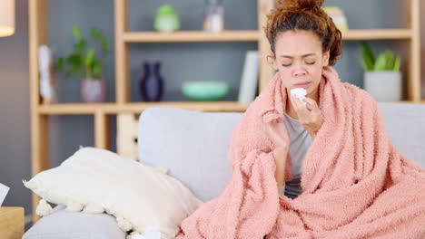 Sick-woman-suffering-from-flu-while-lying