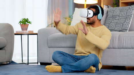 Young-man-with-a-VR-headset-getting-scared