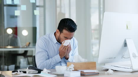 Empresario-Enfermo,-Enfermo-Y-Estornudando-Sufriendo