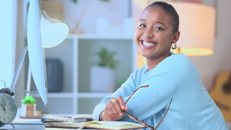 Happy-young-business-woman-working-from-home
