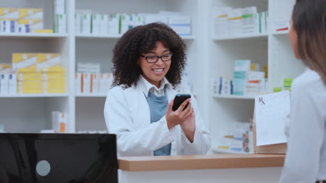 Female-healthcare-pharmacy-worker-using-digital