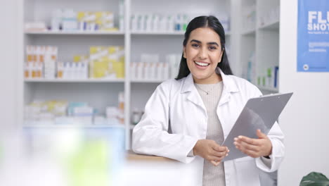 Pharmacy-woman-and-medicine-inventory-portrait