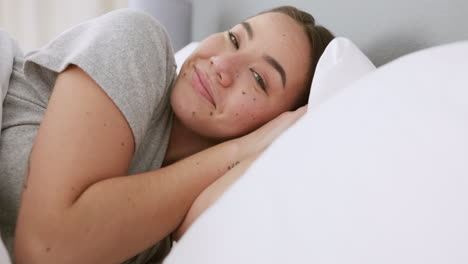 Relax,-sleep-and-portrait-of-woman-in-bed