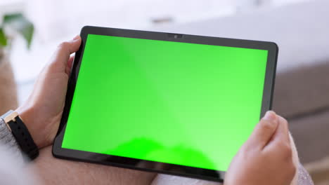 Mockup,-green-screen-and-chroma-key-on-a-tablet