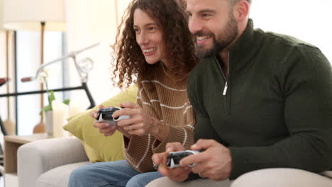Gaming,-Paar--Und-Videospiele-Mit-Einer-Frau