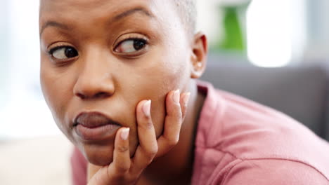 Black-woman-sad,-anxiety-and-depression