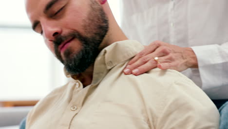 Ehepaar,-Liebe-Und-Fürsorge-Nackenmassage