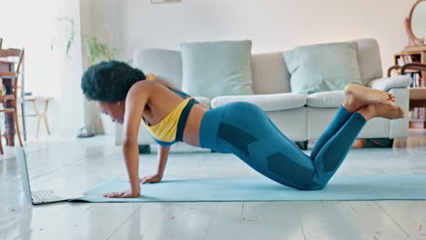 Black-woman,-home-tutorial-workout