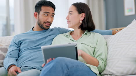 Relax,-tablet-and-ecommerce-couple-on-sofa