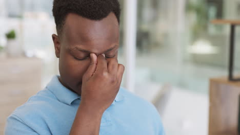 Stress,-headache-or-black-man-tired