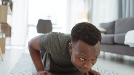 Fitness,-exercise-and-black-man-doing-push-up