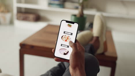 Hands-with-phone-with-food-order-app