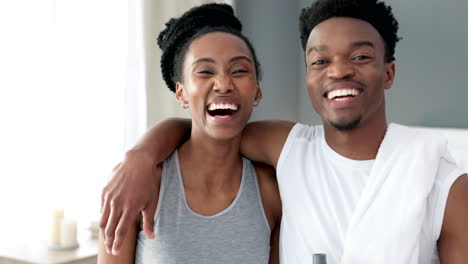 Workout,-African-couple-and-happy-smile-of-black