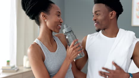 Fitness,-wellness-and-happy-couple-drinking-water