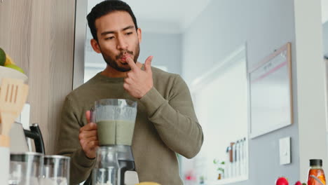 Health,-energy-and-a-breakfast-smoothie-with-man