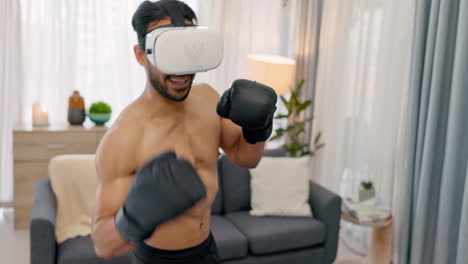Virtual-reality-glasses,-home-fitness