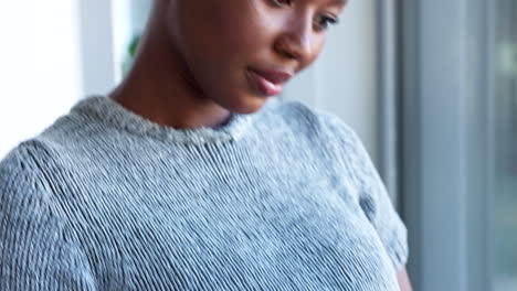 Black-woman,-tablet-and-digital-marketing-worker
