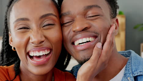 Love,-smile-and-black-couple-laughing