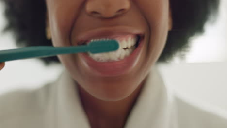 Black-woman,-brushing-teeth