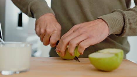 Apfel,-Hand-Und-Kochen-Mit-Den-Händen-Eines-Mannes