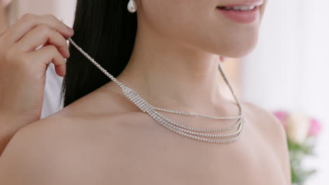 Wedding,-jewelry-and-diamond-necklace-with-a-woman