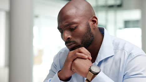 Thinking,-serious-and-bald-African-American