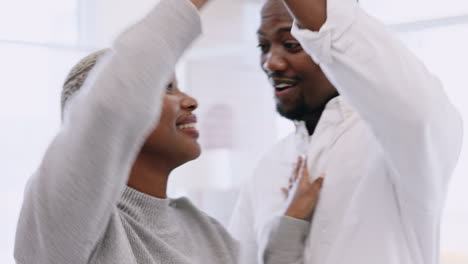 Dancing,-love-and-happy-black-couple-sharing