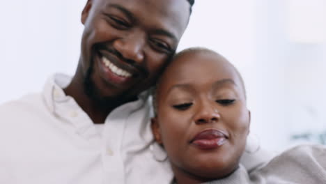 Black-couple,-love-and-phone-selfie-for-social