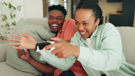 Happy-gaming-couple-on-video-game-console
