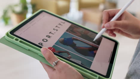 Hands,-web-designer-and-tablet-for-fashion