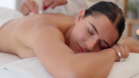 Acupuncture,-needle-and-woman-in-spa