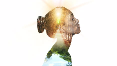 Beauty,-woman-and-nature-forest-double-exposure