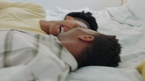 Excited,-kiss-and-couple-jump-on-a-bed