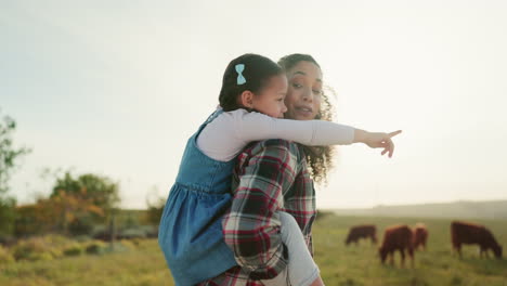 Family,-farm-and-cattle-with-a-girl