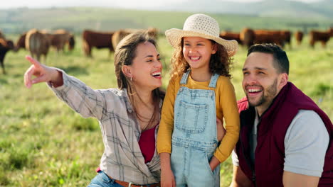 Farm,-family-and-cattle-with-a-girl