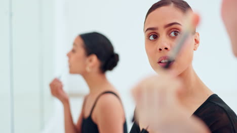 Makeup,-ballet-and-women-speaking-about-a-concert