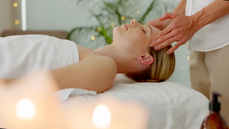 Relax-woman,-spa-head-massage-and-facial-wellness