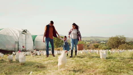 Family,-chicken-farm-and-a-couple-with-child