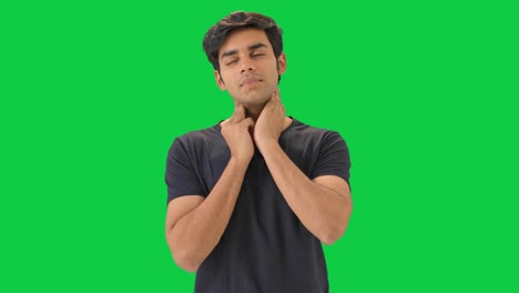 Indian-boy-doing-neck-exercise-Green-screen