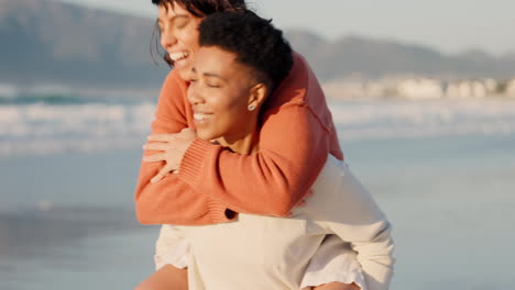 Freedom,-lesbian-and-couple-at-the-beach