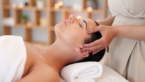 Facial,-massage-and-woman-at-a-spa-for-skincare