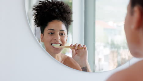 Brushing-teeth,-cleaning-and-black-woman