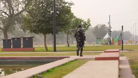 Indian-army-officer-walking-in-daylight