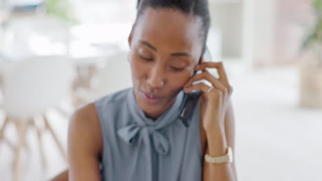 Black-woman,-phone-call-or-business-documents