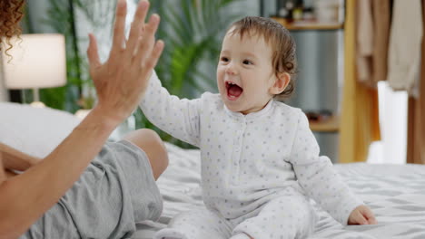 Relax,-happy-and-high-five-with-baby