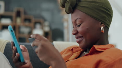 Excited,-phone-and-black-woman-with-a-credit-card